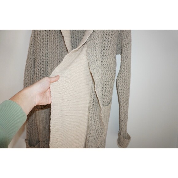 Sleeping on Snow Anthropologie Long Wool Blend Hooded Cardigan Duster Size Small - Picture 6 of 10